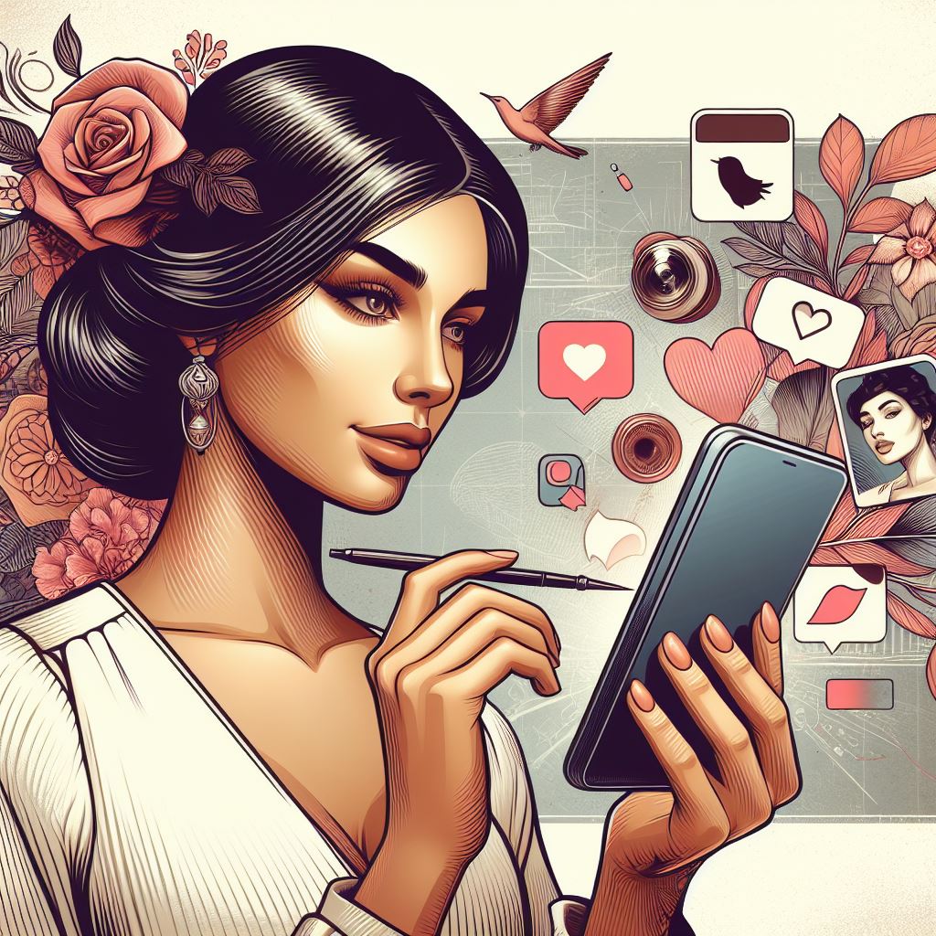 Una imagen sobre el ligue en Instagram generada por la Inteligencia Artificial de Bing Chat.